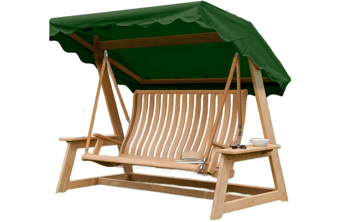 Alexander Rose - Roble Bengal Swing Seat with Green Canopy