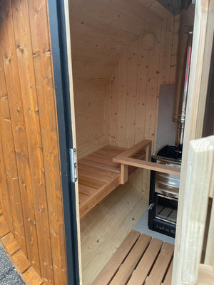 Terrace Sauna 160 with front glass wall