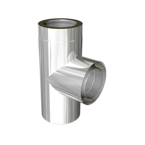 5" Insulated Twin Wall - Short Tees - Stainless Steel - Fusion