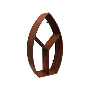 Leaf Arch Sculptural Log Storage Natural Rust H125cm W71cm