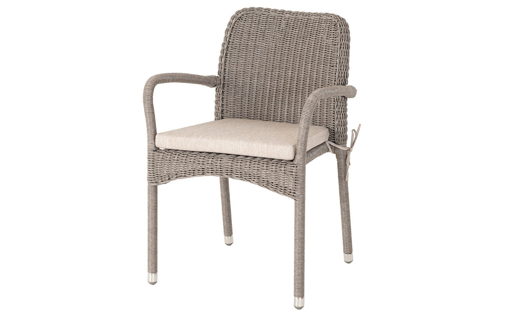Alexander Rose - Hazelmere Grey Stacking Dining Armchair with Dusk Cushion