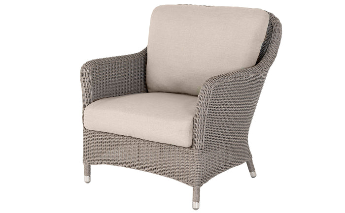 Alexander Rose - Hazelmere Grey Lounge Armchair with Dusk Cushion