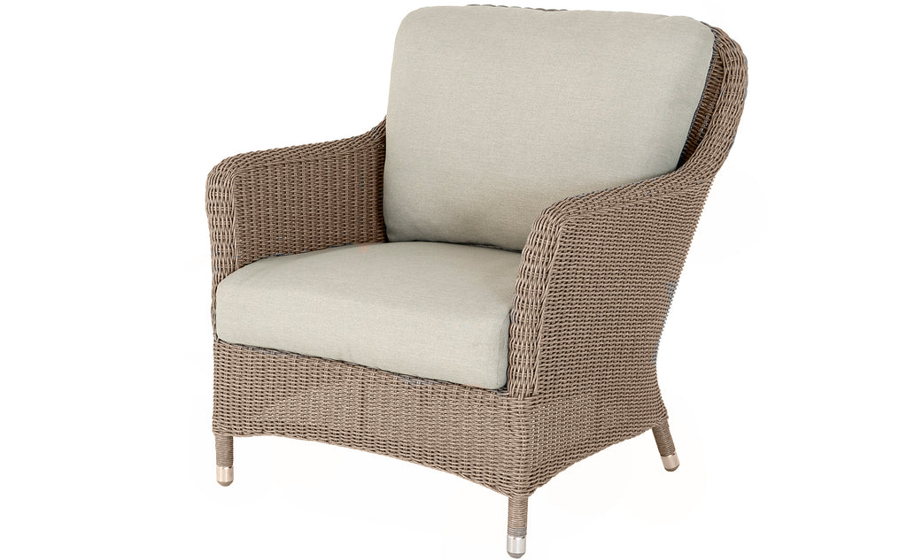 Alexander Rose - Hazelmere Natural Lounge Armchair with Pistachio Cushion