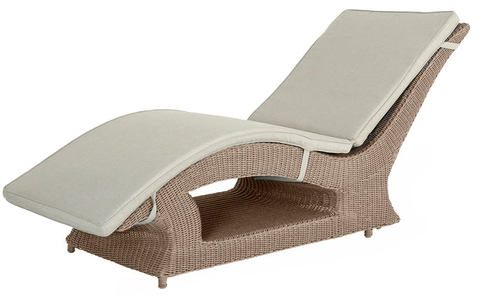 Alexander Rose - Hazelmere Natural Fixed Sunbed with Pistachio Cushion