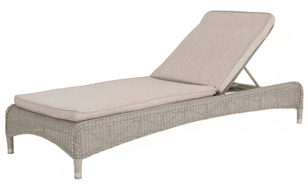 Alexander Rose - Hazelmere Grey Adjustable Stacking Sunbed with Dusk Cushion