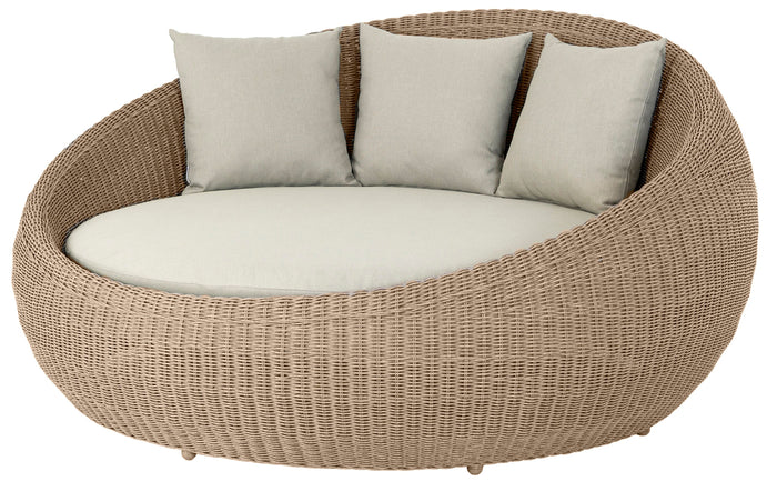 Alexander Rose - Hazelmere Natural Round Daybed with Pistachio Cushion 1.8m