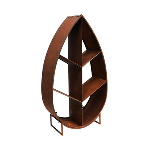 Leaf on Stand Sculptural Log Storage Natural Rust H124cm W70cm