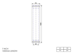 7” Insulated Twin Wall - Straight Lengths - Matt Black