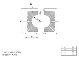 7” Insulated Twin Wall - Firestop Accessories - Matt Black