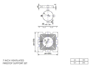 7” Insulated Twin Wall - Firestop Accessories - Matt Black