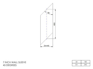 7” Insulated Twin Wall - 45-Degree Wall Sleeve - Stainless Steel