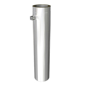 5" Insulated Twin Wall - Lengths with Wall Bracket - Stainless Steel