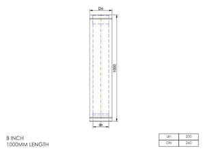 8” Insulated Twin Wall - Straight Lengths - Stainless Steel