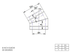 8” Insulated Twin Wall - Elbows - Matt Black