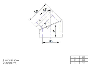 8” Insulated Twin Wall - Elbows - Matt Black