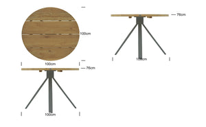 Skyline Design - Alaska Carbon 4-Seat Round Dining Table