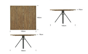 Skyline Design - Alaska Carbon 4-Seat Square Dining Table