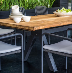 Skyline Design - Trinity - Carbon 8 Seat Outdoor Dining Set with Teak Alaska Table