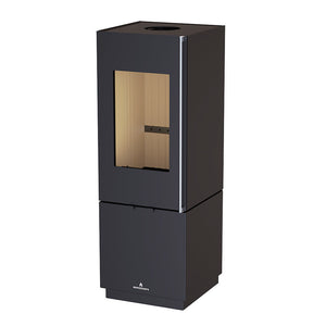 Bronpi - Bombay F - 9kW Freestanding Wood Stove cutout and shown without flame