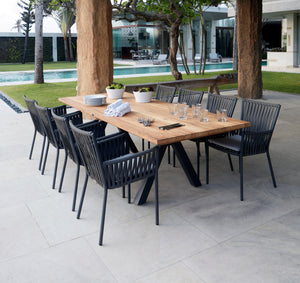 Skyline Design - Bowline - 8 Seat Outdoor Dining Set with Alaska Carbon Rectangle Dining Table