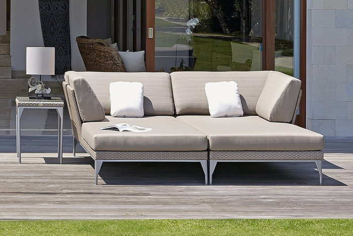 Skyline Design - Brafta - Silver Walnut 2 Seat Outdoor Chaise Lounge Set with Side Table