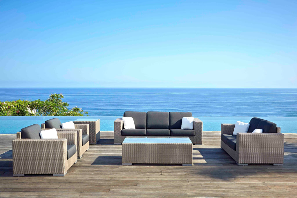 Skyline Design - Brando - Silver Walnut 7 Seat Outdoor Lounge Set with Coffee and Side Table