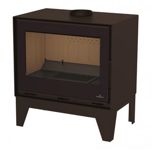 Bronpi - Cairo 70 - 14kW Freestanding Wood Burning Box Stove shown without flame cutout on white background