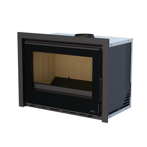 Bronpi - Cairo 70 - 12kW Wood Burning Inset Stove shown without flame cutout on white background
