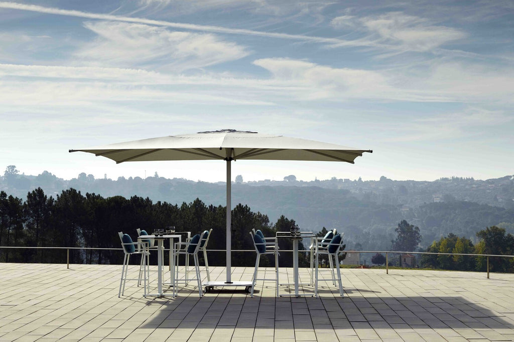Skyline Design - Caractere - Silver 5 x 5 M Square Centre Pole Parasol
