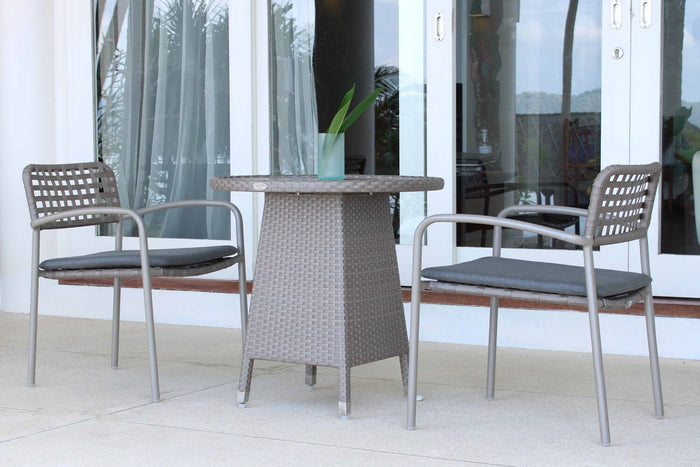 Skyline Design - Catania - Silver Walnut 2 Seat Balcony Set with Round Tivoli Bistro Table