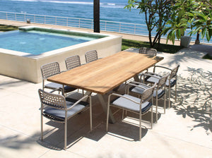 Skyline Design - Catania - Silver Walnut 8 Seat Outdoor Dining Set with Silver Walnut Alaska Teak Dining Table
