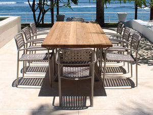 Skyline Design - Catania - Silver Walnut 8 Seat Outdoor Dining Set with Silver Walnut Alaska Teak Dining Table