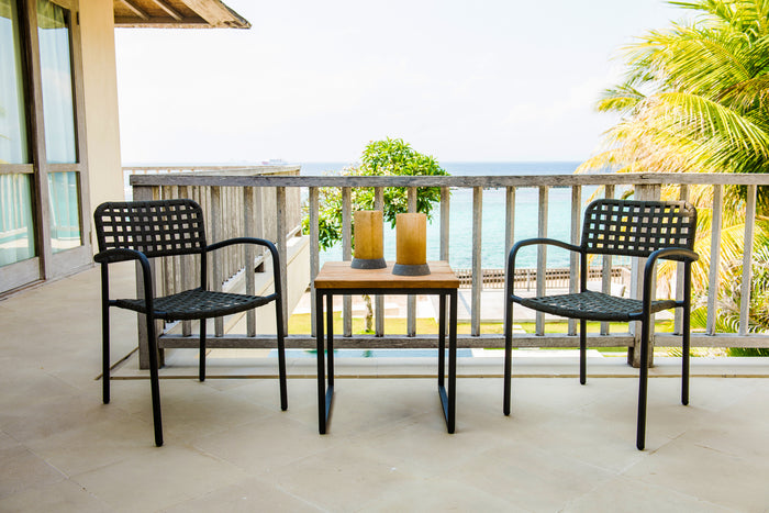 Skyline Design - Catania - Carbon 2 Seat Balcony Set with Nautic Side Table