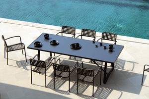 Skyline Design - Catania - Carbon 8 Seat Outdoor Dining Set with Carbon Horizon Rectangle Dining Table
