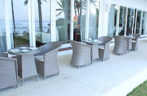 Skyline Design - Chester - 6 Seat Outdoor Dining Set with Round Tivoli Bistro Tables