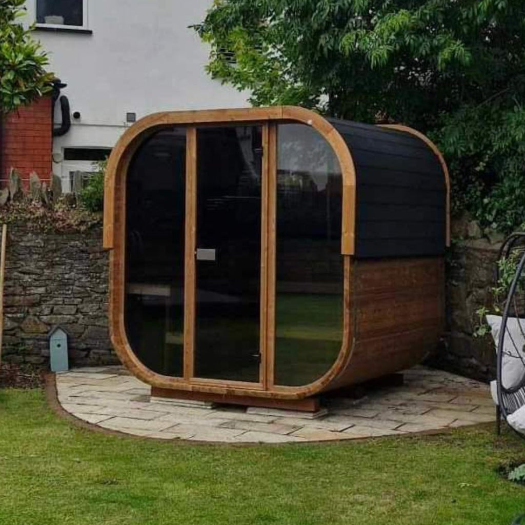 Cube Sauna Full Front Panoramic Window