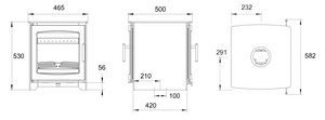 Henley Hazelwood Double Side stove dimensions