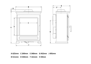 Portway - Luxima Deluxe Gas Stove - Cream Vermiculite Interior dimensions