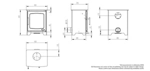 Henley Hazelwood Compact stove dimensions