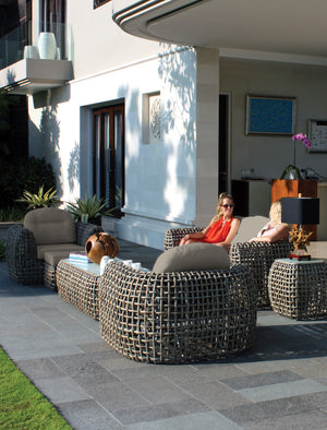 Skyline Design - Dynasty - 4 Seat Outdoor Lounge Set with Ottoman and Coffee and Side Table