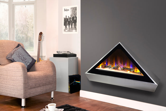 Celsi - Electriflame Fires - VR Louvre Silver Wall Mounted Electric Fire