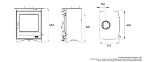 Elcombe Eco Stove dimensions