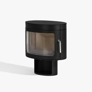 Future Fires - Panoramic FX2 - 5KW Wood Burning Stove satin black frame against white background