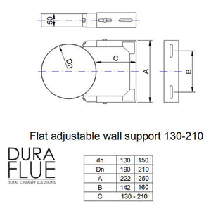 6” Insulated Twin Wall - Adjustable Wall Brackets - Matt Black