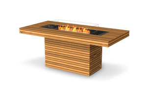 EcoSmart Fire Gin 90 (Bar) Fire Pit Table Teak