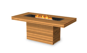 EcoSmart Fire Gin 90 (Bar) Fire Pit Table Teak