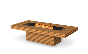 EcoSmart Fire Gin 90 (Chat) Fire Pit Table Teak