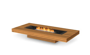 EcoSmart Fire Gin 90 (Low) Fire Pit Table Teak