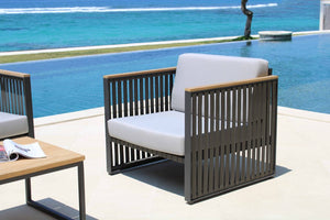 Skyline Design - Horizon - 4 Seat Outdoor Lounge Set With Teak Nautic Coffee Table