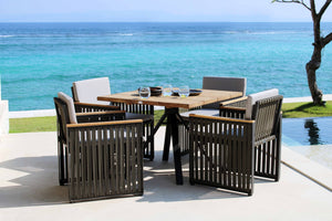 Skyline Design - Horizon - 4 Seat Outdoor Dining Set With Teak Alaska Table